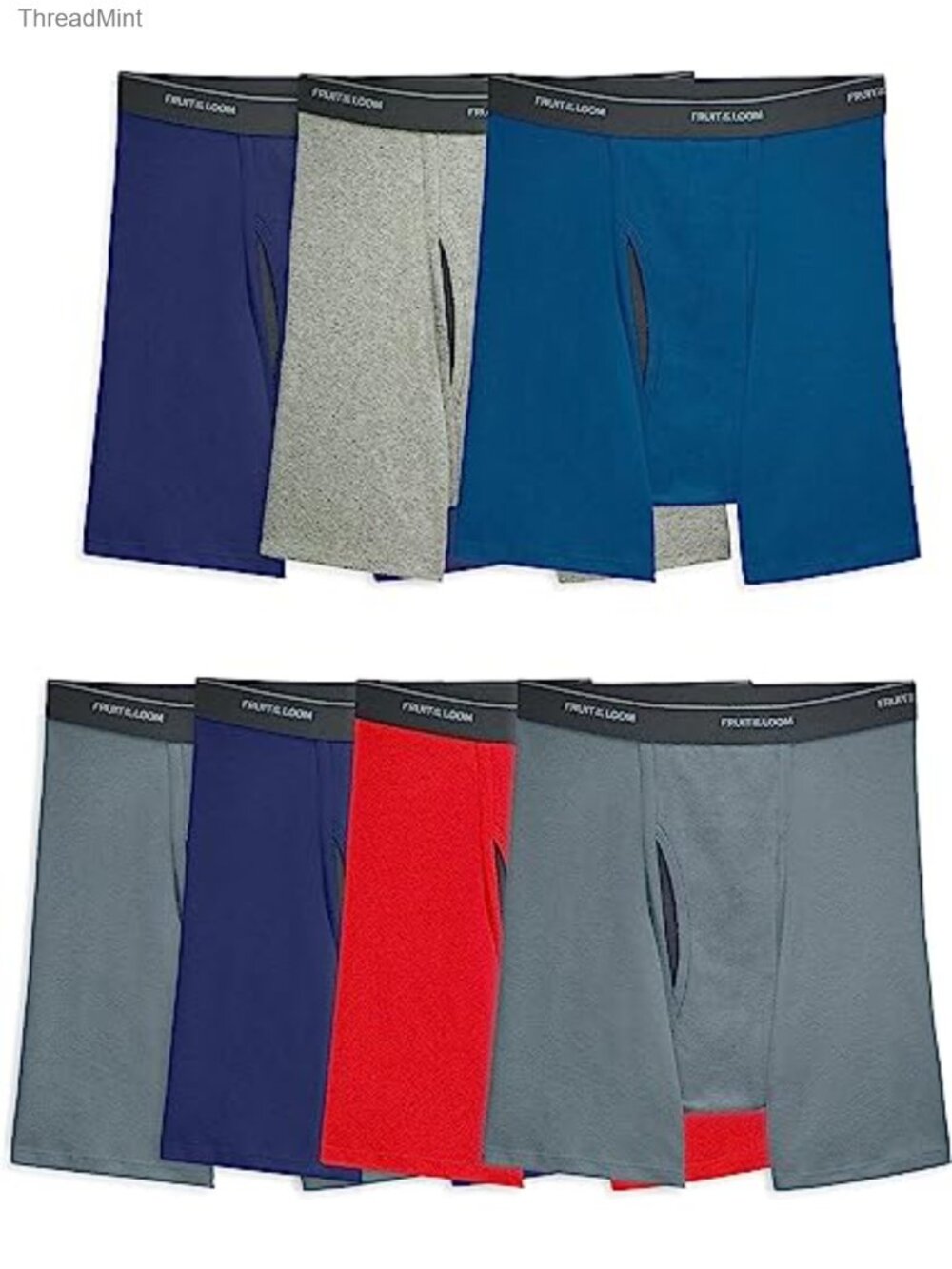 Men's Boxer Briefs 7 Pack Moisture Wicking Breathable Cotton